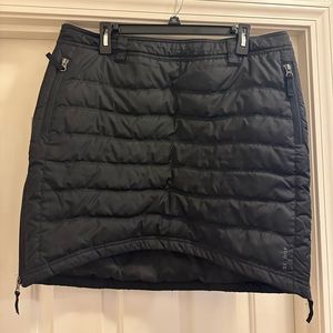 Black Quilted Midi Skirt